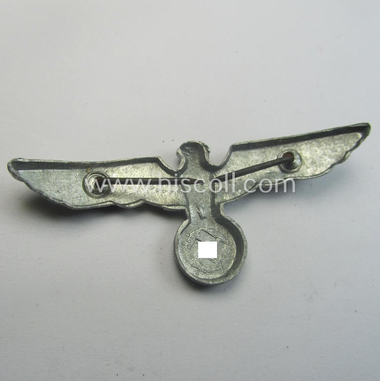 'Virtually mint- ie. unissued', WH (Heeres) EM/NCO-pattern visor- (ie. 'Schirmmützen'-) cap-eagle (being a typical unmarked example as executed in zinc- ie. 'Feinzink'-based metal)