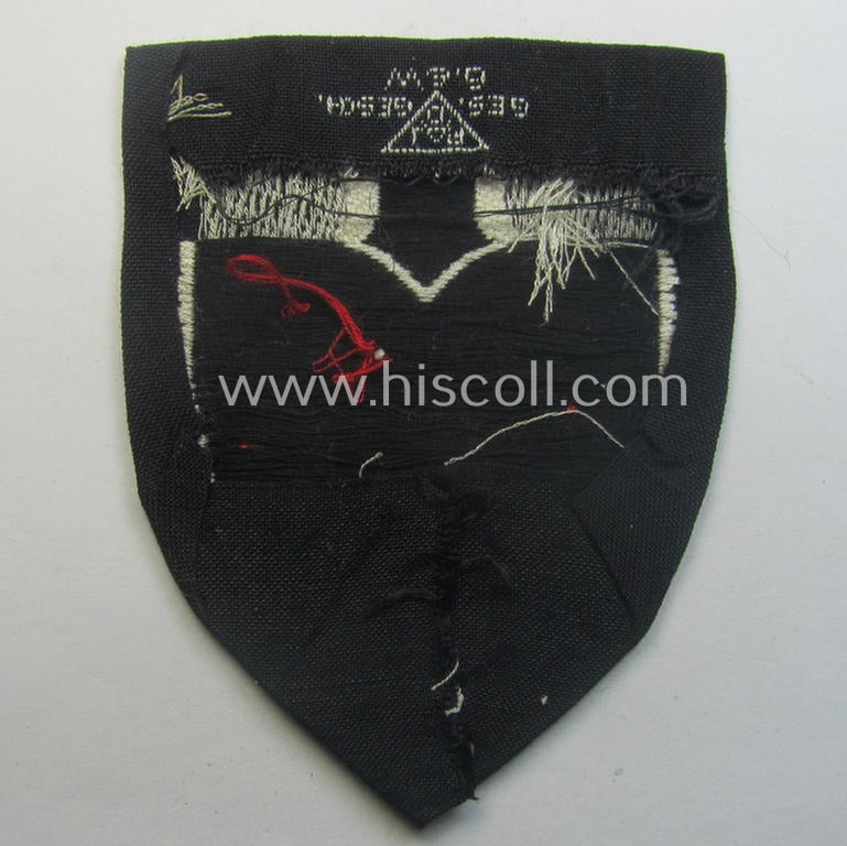 'BeVo'-woven enlisted-mens'- (ie. NCOs'-) pattern, so-called: RAD (ie. 'Reichsarbeitsdienst') sleeve-badge (or: 'Dienststellenabzeichen') bearing the specialist- ie. unit-designation: '353/7'