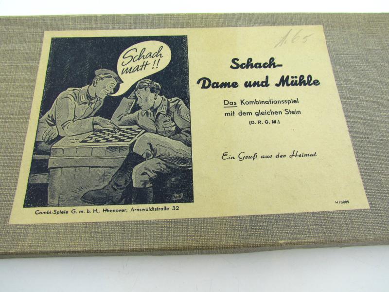 Wehrmacht 'Schach-Dame und Mühle' Fieldpost Boardgame