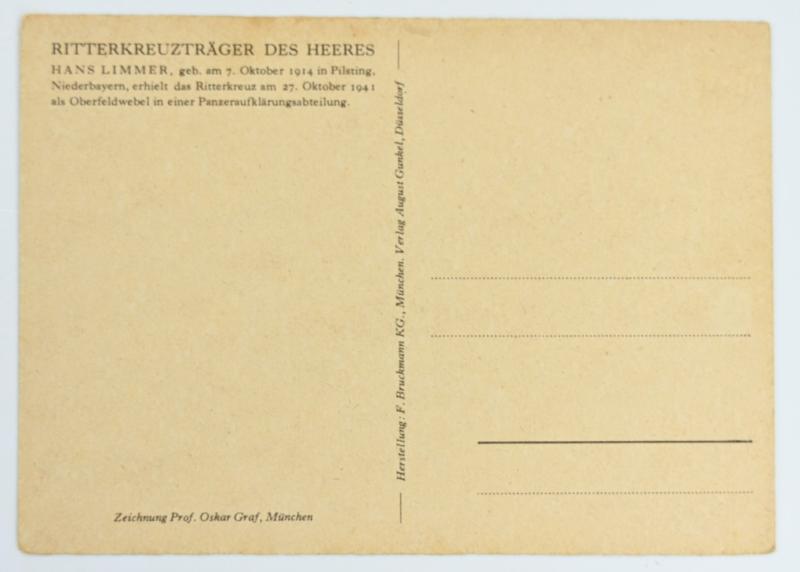 German Willrich Postcard 'Hans Limmer'
