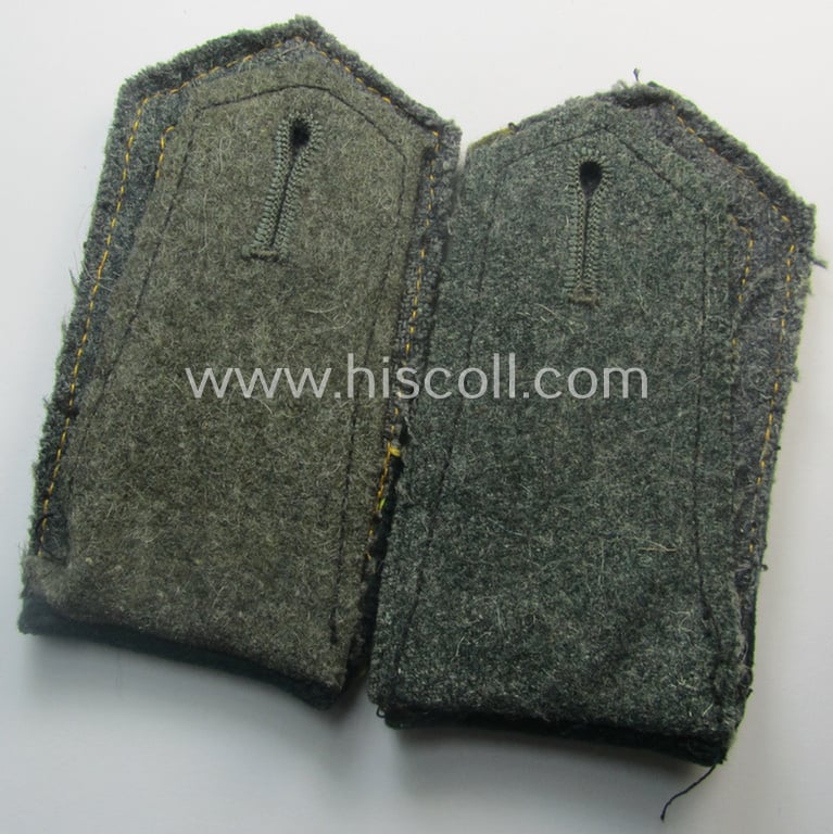 Superb - fully matching and not that easily found! - pair of neatly 'cyphered' (and I deem somewhat later-war-pattern!) WH (Kriegsmarine) NCO-type shoulderstraps as was intended for a: 'Stabsfeldwebel eines Küsten-Artillerie-Rgts. o. Abtlgs.'