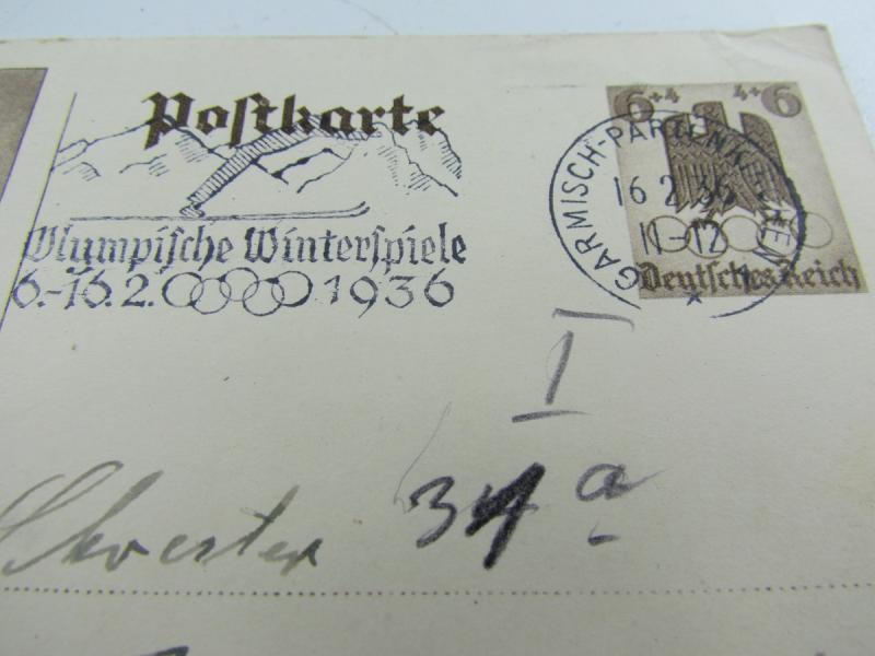 Postcard Olympic Wintergames 1936 Garmisch Partenkirchen)