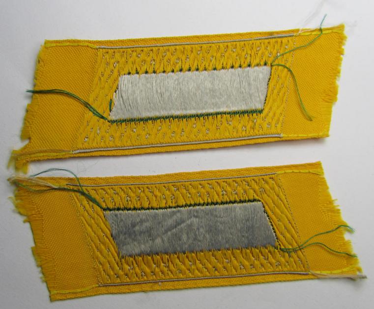 Superb - and fully matching! - pair of (entirely!) 'BeVo'-woven, NCO-type 'Ostvölker' collar-tabs, as were intended for a: 'Armenischer'-volunteer within the 'Deutsche Wehrmacht' (ie. 'Zugführer' within the: 'Armenisches Legion')