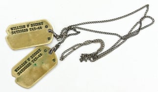US WW2 Dog-tags with Silver Chain 'William F....