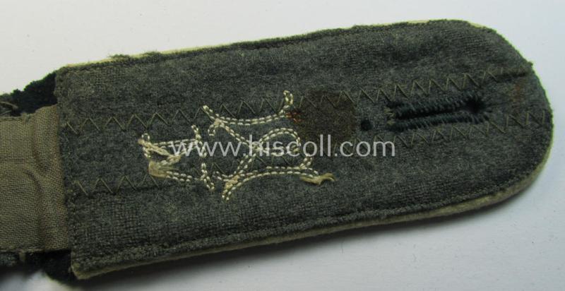 Attactive - albeit regrettably single! - WH (Heeres), early-war-period (ie. 'M36'- ie.: 'M40'-model- ie. rounded-style-) 'cyphered', EM-type shoulderstrap as was intended for a: 'Soldat u. Mitglied des Wehrkrkreis VI'