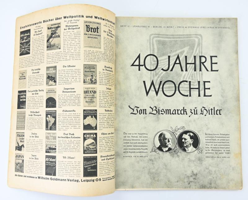 German Third Reich Magazine 'Die Woche' 1940 Special 40 Years Edition