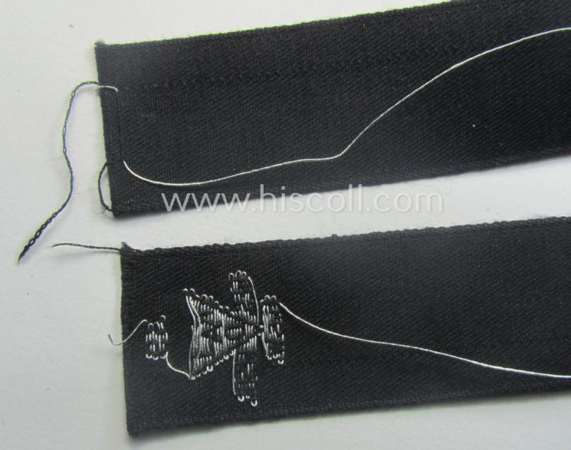 RAD (ie. 'Reichsarbeitsdienst') officers'-pattern, commemorative cuff-title (ie. 'Dienstärmelstreifen') depicting a capital 'S'-character (as was intended for commissioned-staff working on the various 'Westwall'-fortifications)