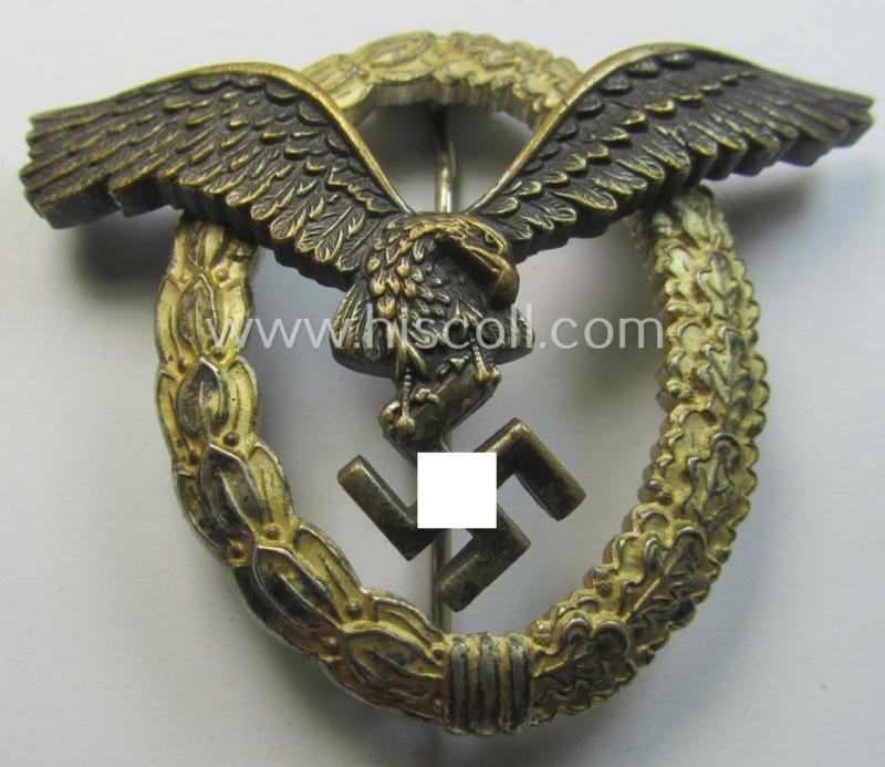 WH (Luftwaffe) war-badge (ie. 'LW-Flugzeugführer-Abzeichen' or: pilots'-war-badge) by the 'Berg & Nolte'-company
