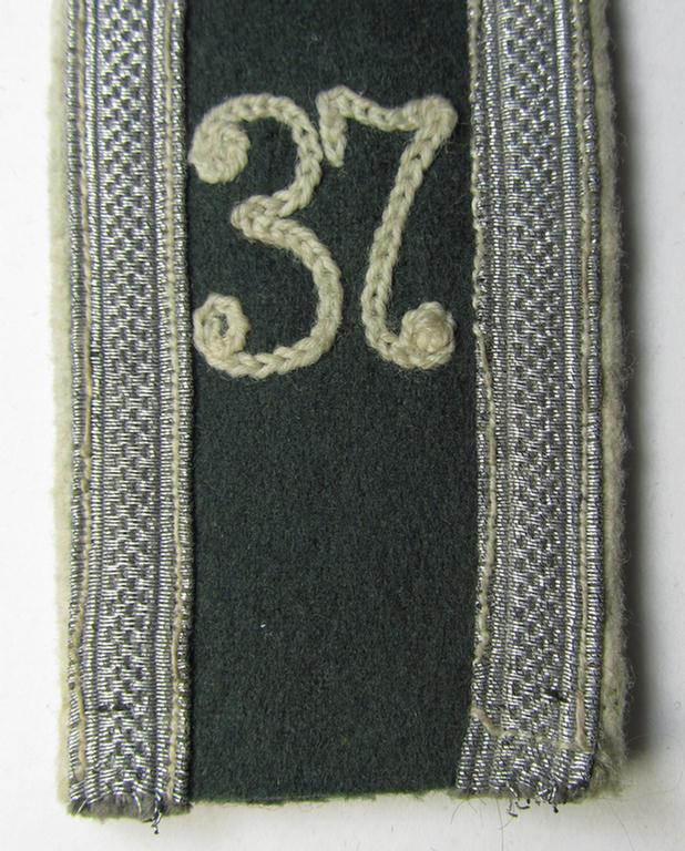 Attractive - albeit regrettably single! - (I deem) early-war-period- (ie. 'M40-type') neatly 'cyphered', WH (Heeres) NCO-type shoulderstrap as was intended for usage by an: 'Uffz. des Infanterie-Regiments 37'