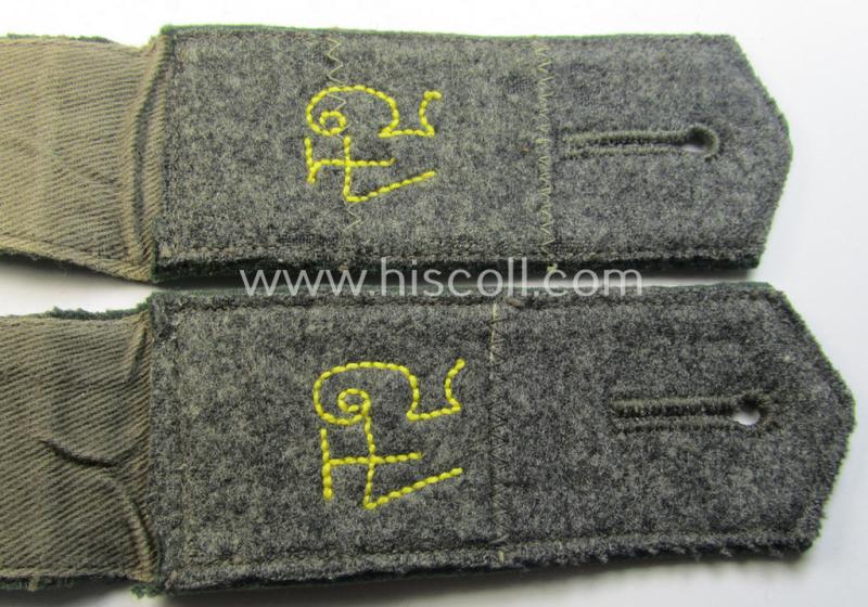 Pair of WH (Heeres),'cyphered' EM-type shoulderstraps: 'Soldat des Nachr.-Abtgs. 45'