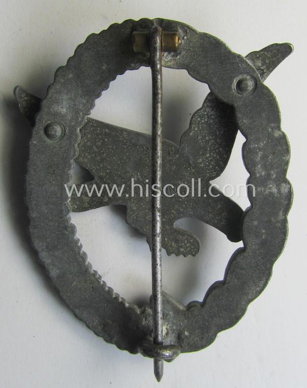 WH (LW) 'Fliegerschützen-Abz. ohne Blitzbündel' being a maker- (ie. 'B&N - L'-) marked- and/or: typical zinc- (ie. 'Feinzink'-) based example