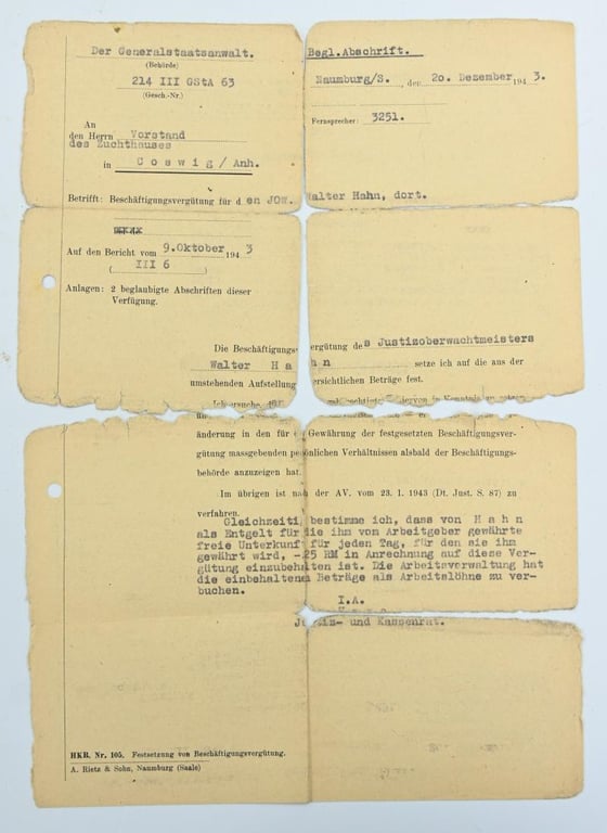 German Wehrpass 'Walter Hahn'