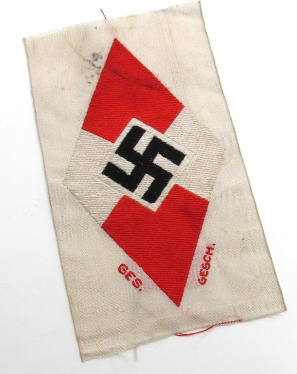Hitlerjugend ( Hitler Youth ) diamond ‘BeVo’ Sleeve insignia with RZM Label