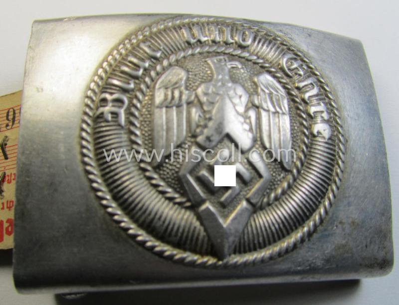 Attractive - and actually rarely encountered! - 'HJ- o. Hitlerjugend'-belt-buckle being a clearly maker- (ie. 'RzM M4/44'-) marked example that comes in an overall wonderful- (ie. 'virtually mint'-), condition