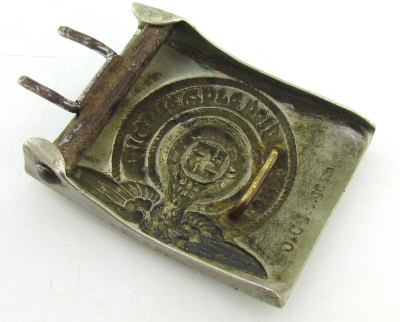 Early Waffen-SS belt buckle in nickel silver by Overhoff (O&C ges. gesch.)