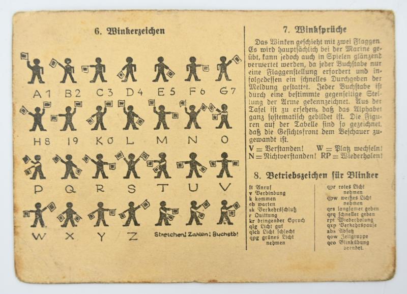 German WH 'Winkertafel' Signal Booklet