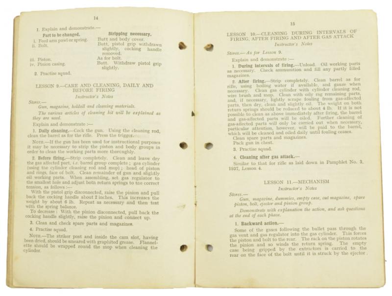 British WW2 Small Arms Training Manual Lewis Machine Gun
