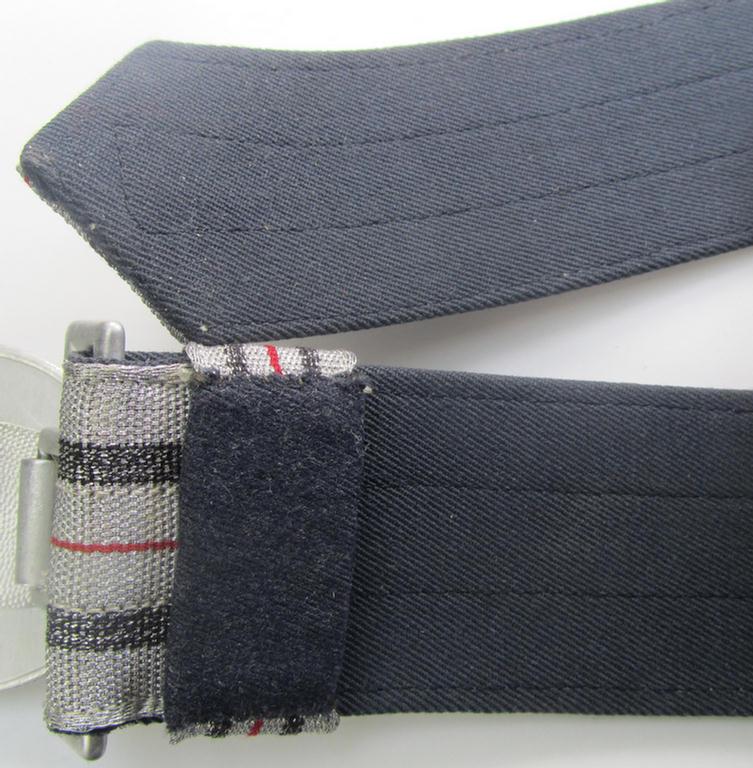 'Virtually mint', WH (Luftwaffe) 'standard-pattern', officers'-dress-model, aluminium-based belt-buckle and accompanying 'brocade'-based belt (ie. 'Paradefeldbinde für Offiziere der Luftwaffe')