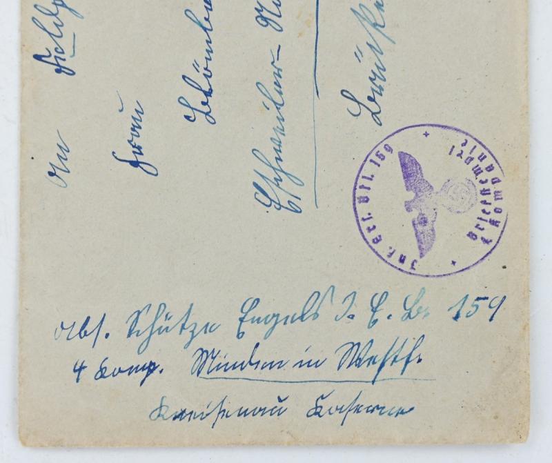German WH Feldpost Letter Infantry Ersatz Batl. 159