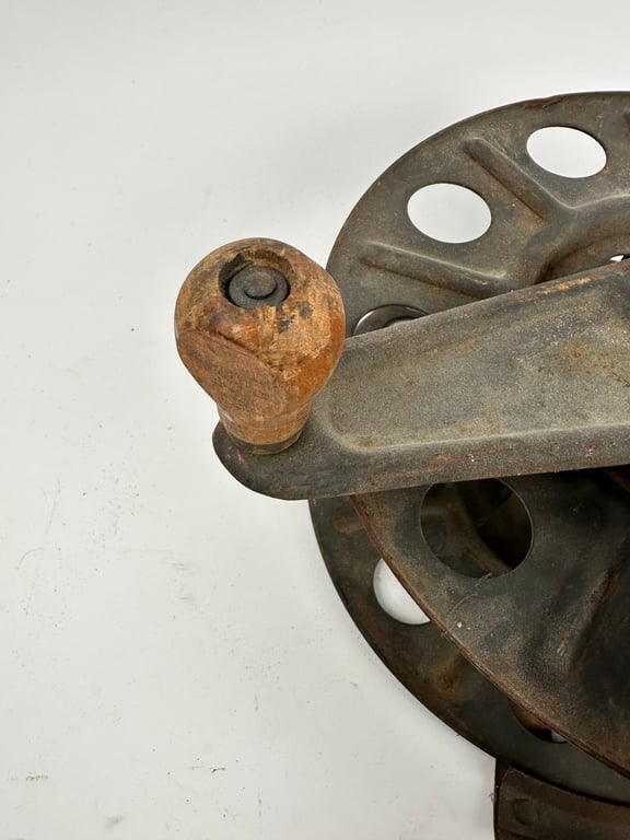 Original German WWII Big Hand Held Cable Reel With Wire Dated2 1943 "DZ"