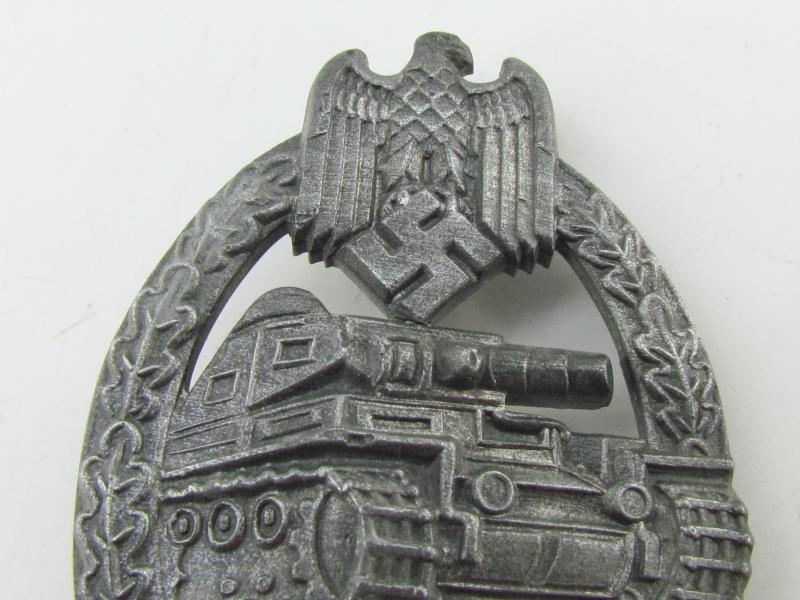 Panzer assault badge in silver  ( Pillow crimp )