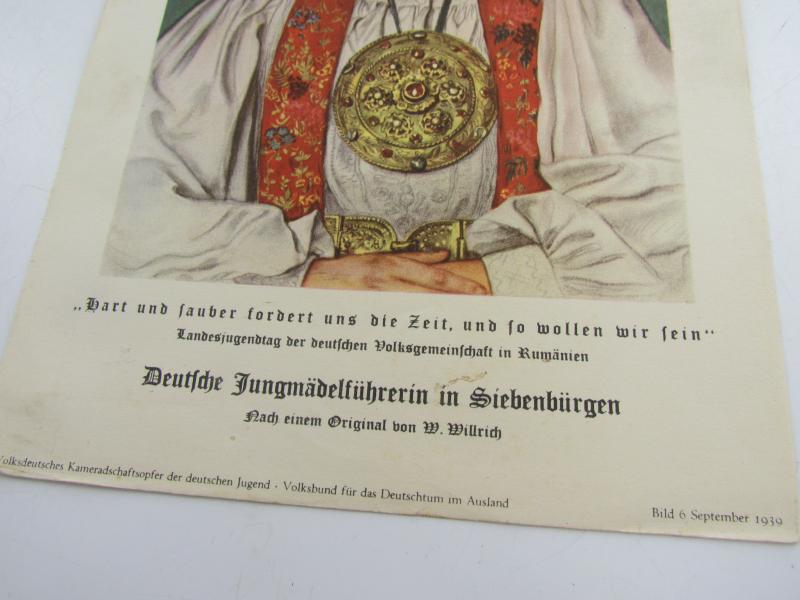 Third Reich Print Wolf Willrich Painting Deutsche Jungmadelfuhrerin