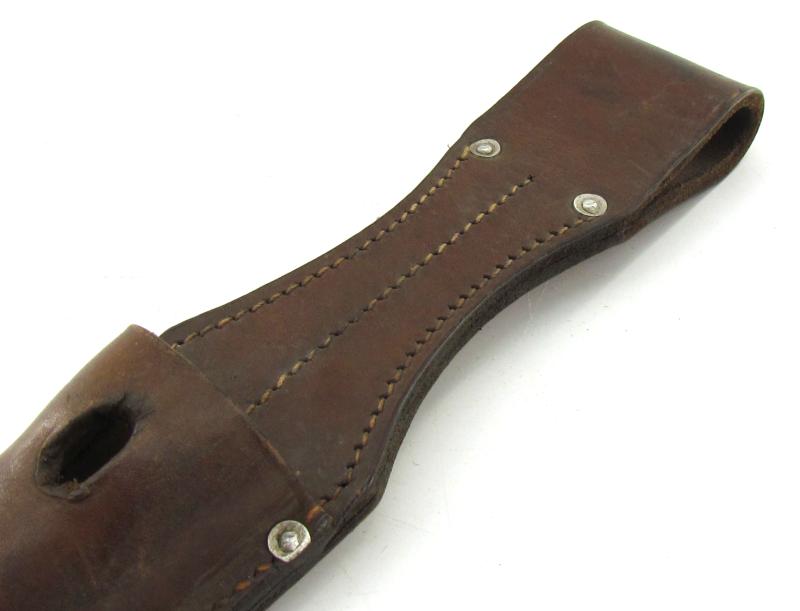Early K98 bayonet frog in brown leather 1938