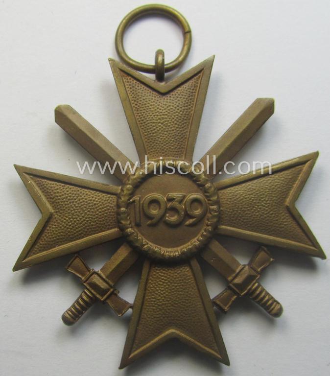 Medal-set: 'KvK 2. Klasse m. Schwn.' being a non-maker-marked (and 'Buntmetall'-based!) specimen that came stored in its period pouch by the Austrian 'Hersteller': 'Franz Jungwirth - Wien 7'