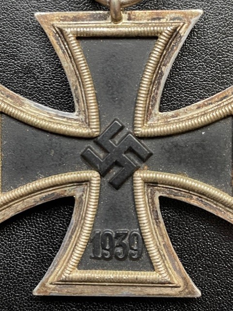 FINE WWII GERMAN IRON CROSS 2nd CLASS WITH RIBBON ATTACHED.