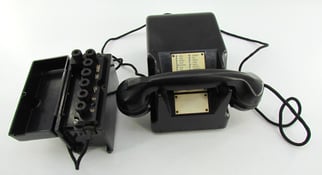 Wehrmacht Bakelite Desk telephone 38 with side box...