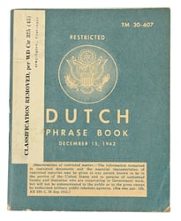 US WW2 Dutch Phrase Book 1943