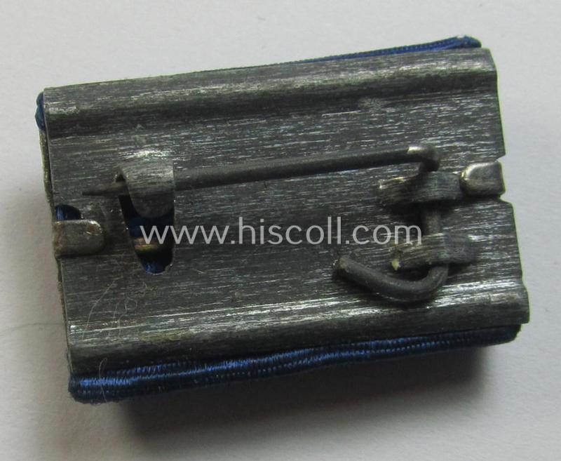 Single-pieced, WH (Heeres o. KM) related ribbon-bar (ie. 'Feld-/Bandspange') showing the ribbon for a: 'WH (Heeres) Dienst-Auszeichnung der 3. Stufe' (and having a neat bright-golden-toned, Heeres-eagle-device attached)