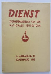 Neat, Dutch-language-, 'Dienst Stormerskaderblad van den Nationale Jeugdstorm'...