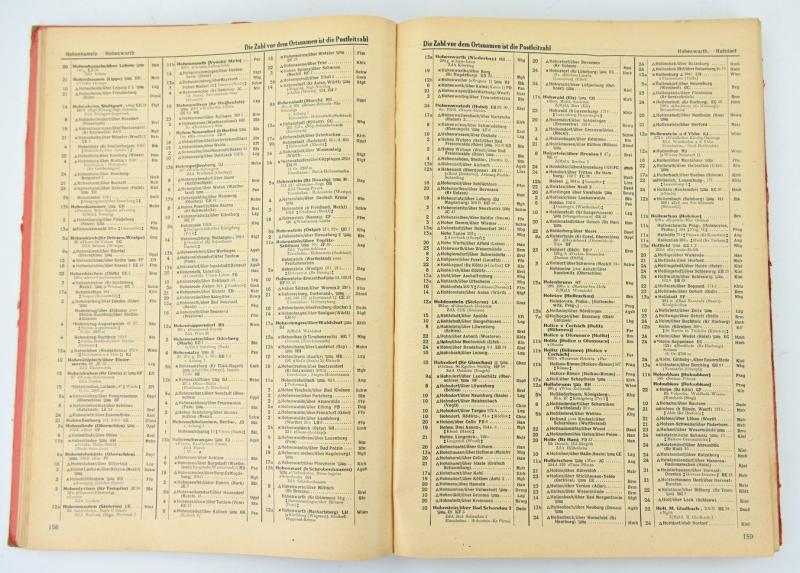 German Third Reich Postal Code Book 1944