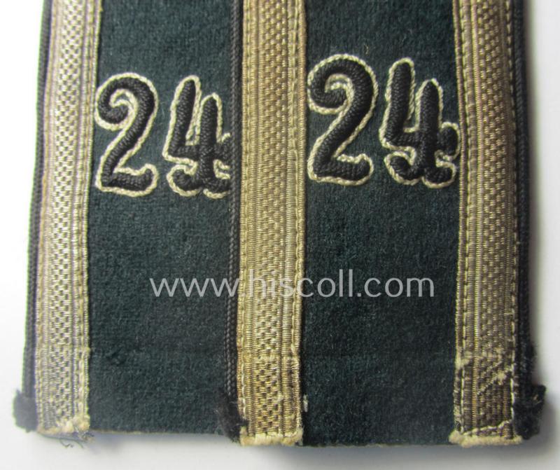 Pair of early- (ie. pre-war-) period WH (Heeres), 'M36'- (ie. 'M40-) pattern (rounded-styled and neatly 'cyphered') NCO-type shoulderstraps as was intended for an: 'Uffz. u. Mitglied des Pionier-Bataillons 24'