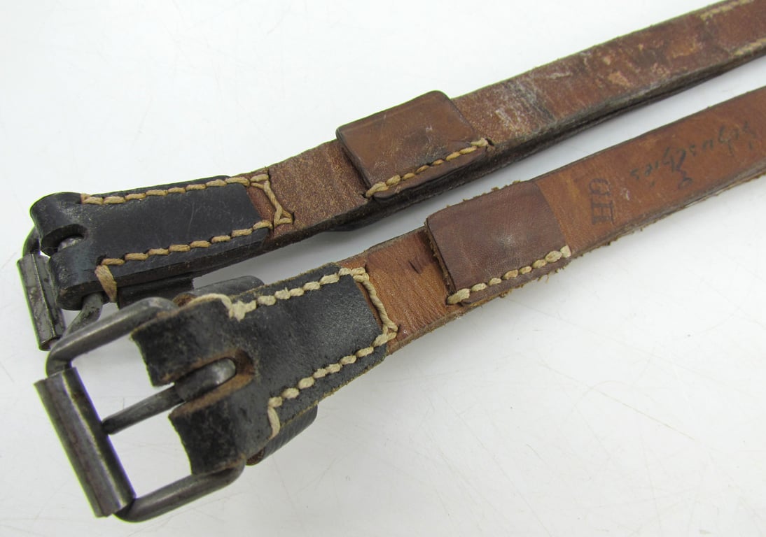 Wehrmacht Zeltbahn Straps – Matching Pair – Maker Marked