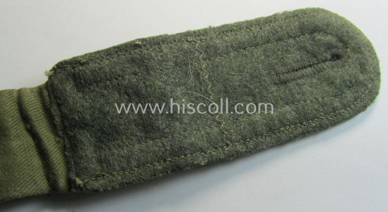 Superb - albeit regrettably single but nevertheless very rarely encountered! - WH (Heeres) 'tropical' (ie. truly 'DAK'-related!) NCO-type shoulderstrap as was intended for an: 'Unteroffizier der Panzer-Grenadier-Truppen'