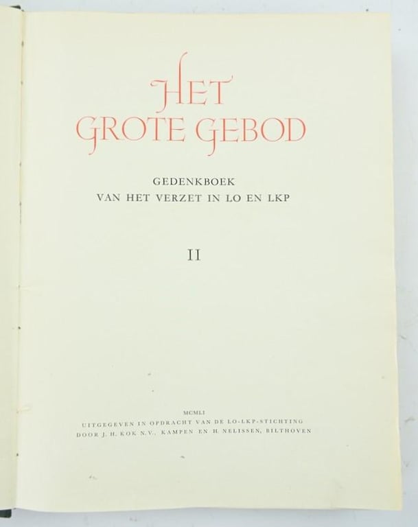 Dutch Book WW2 Resistance Remembrance 'Het grote Gebod'