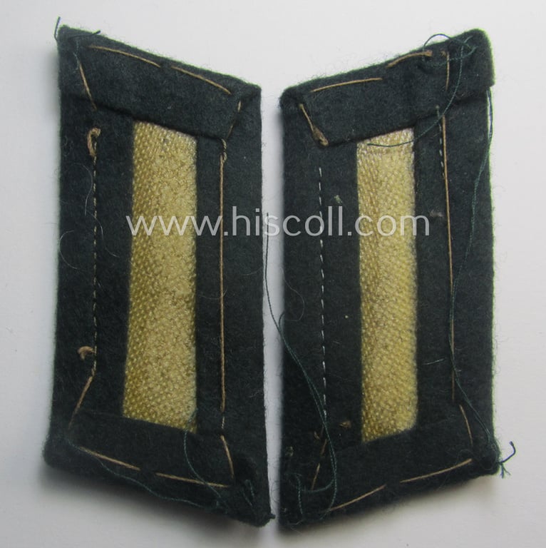 Fully matching pair of pre- (ie. early-war-) period WH (Heeres) 'M36' (ie. 'M40'-) type collar-patches (ie. 'Einheitskragenspiegel') as piped in the bright-pink-coloured branchcolour as intended for a: 'Soldat der Panzer o. Panzerjäger-Trpn.'
