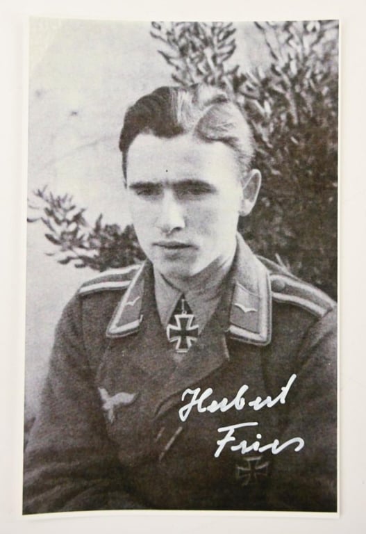 Signature of Luftwaffe Fallschirmjager KC Recipient 'Herbert Fries'