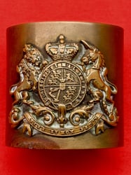 AUTHENTIC ORIGINAL BRITISH ANTIQUE BRASS ROYAL COAT OF...