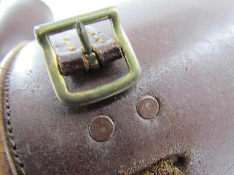 WHSS Cavalry leather gaitors, maker marked!