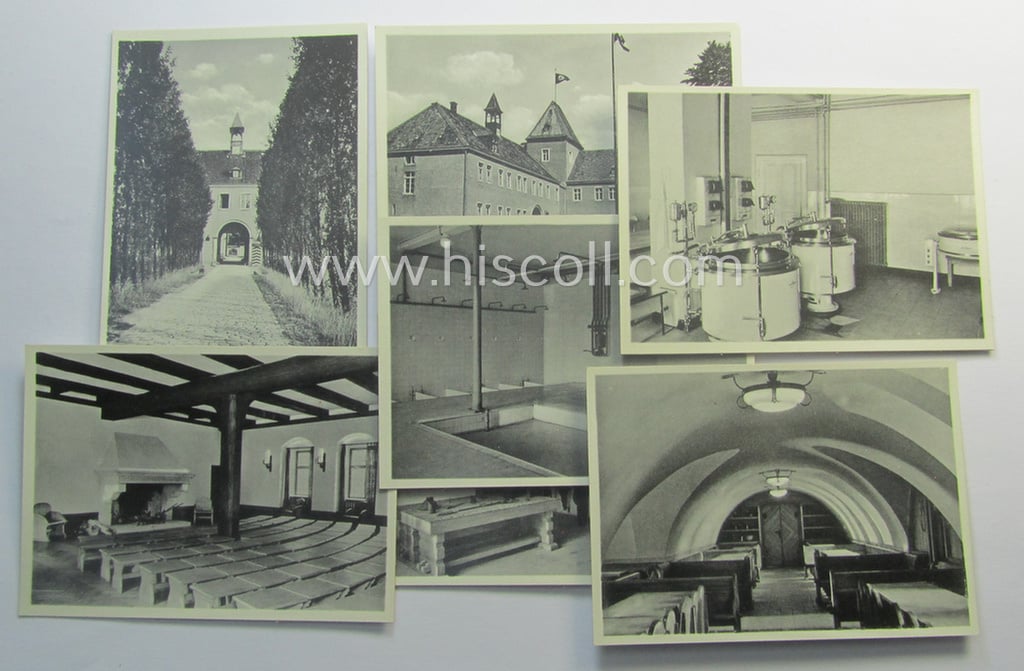 Interesting  HJ- (ie. 'Hitlerjugend'-) related 'souvenir'-photo map comprising of a small-sized, carton-based 'folder' containing 16 detailed pictures of the: 'Gebietsführerschule' “Langemarck” as was based in the town of Haldem
