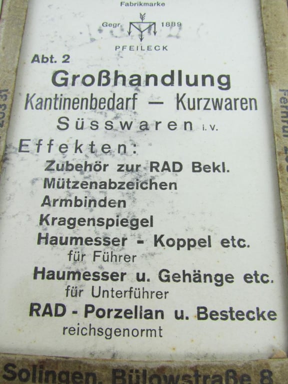 Reichs Arbeitsdienst ( RAD ) Folder to show examples