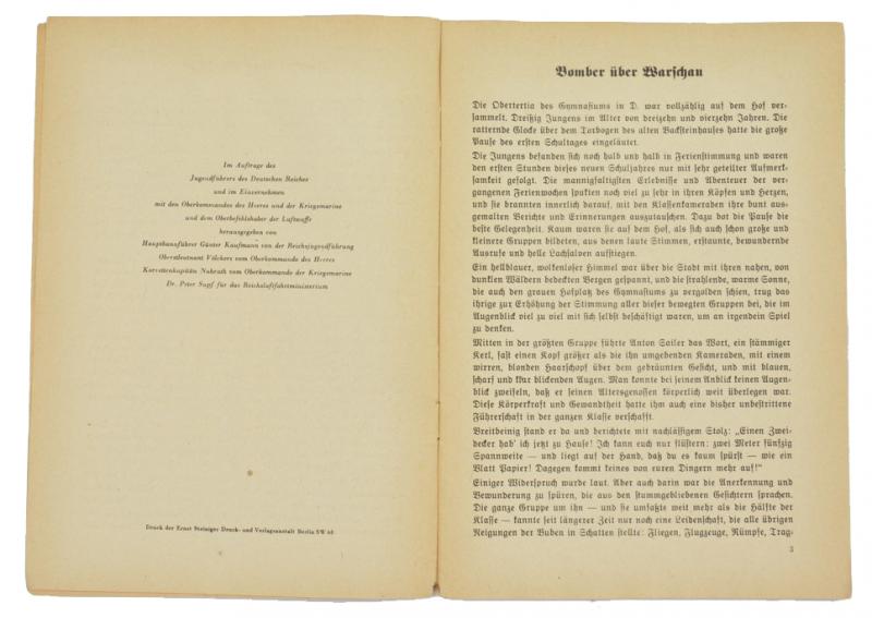 German Booklet 'Bomber uber Warschau'