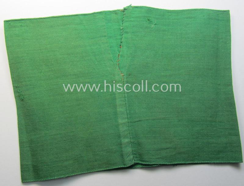 Wehrmacht-related, bright-green-coloured and/or linnen-based armband entitled: 'Feldgendarmerie' (as was specifically intended for usage by the staff of the notorious: 'Feldgendarmerie-Truppen')