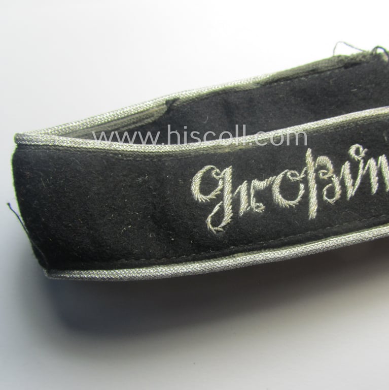 Minimally used- and/or carefully tunic-removed, WH (Heeres) 'Ärmelstreifen für Offiziere' entitled: 'Grossdeutschland'