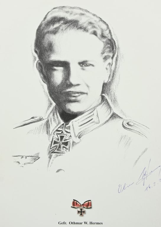 Signature of Wehrmacht Heer KC Recipient 'Otmar Hermes'