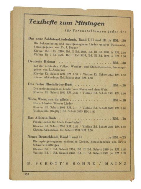 German WH Marching Songs Pocket Book