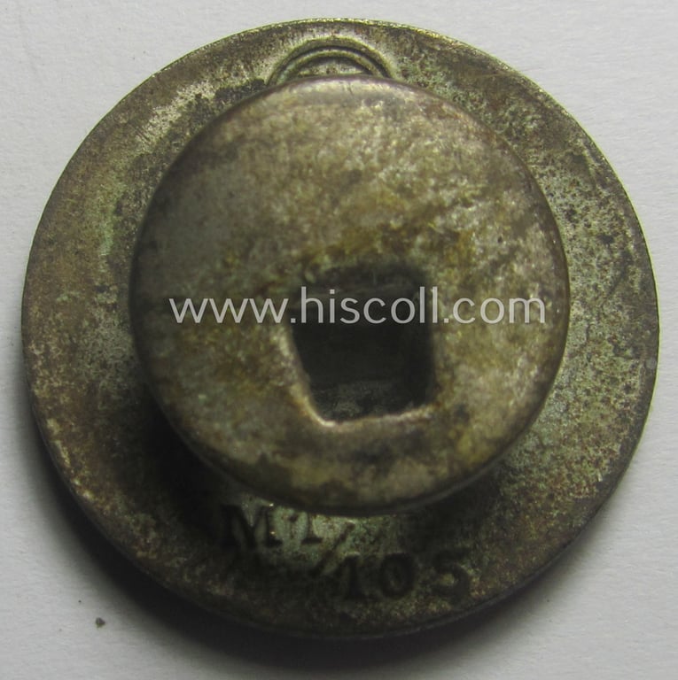 'N.S.D.A.P.'-membership-pin- ie. party-badge (or: 'Parteiabzeichen') showing the (not that often seen!) makers'-designation: 'RzM' and/or: 'M1/105' (= 'Hermann Aurich')